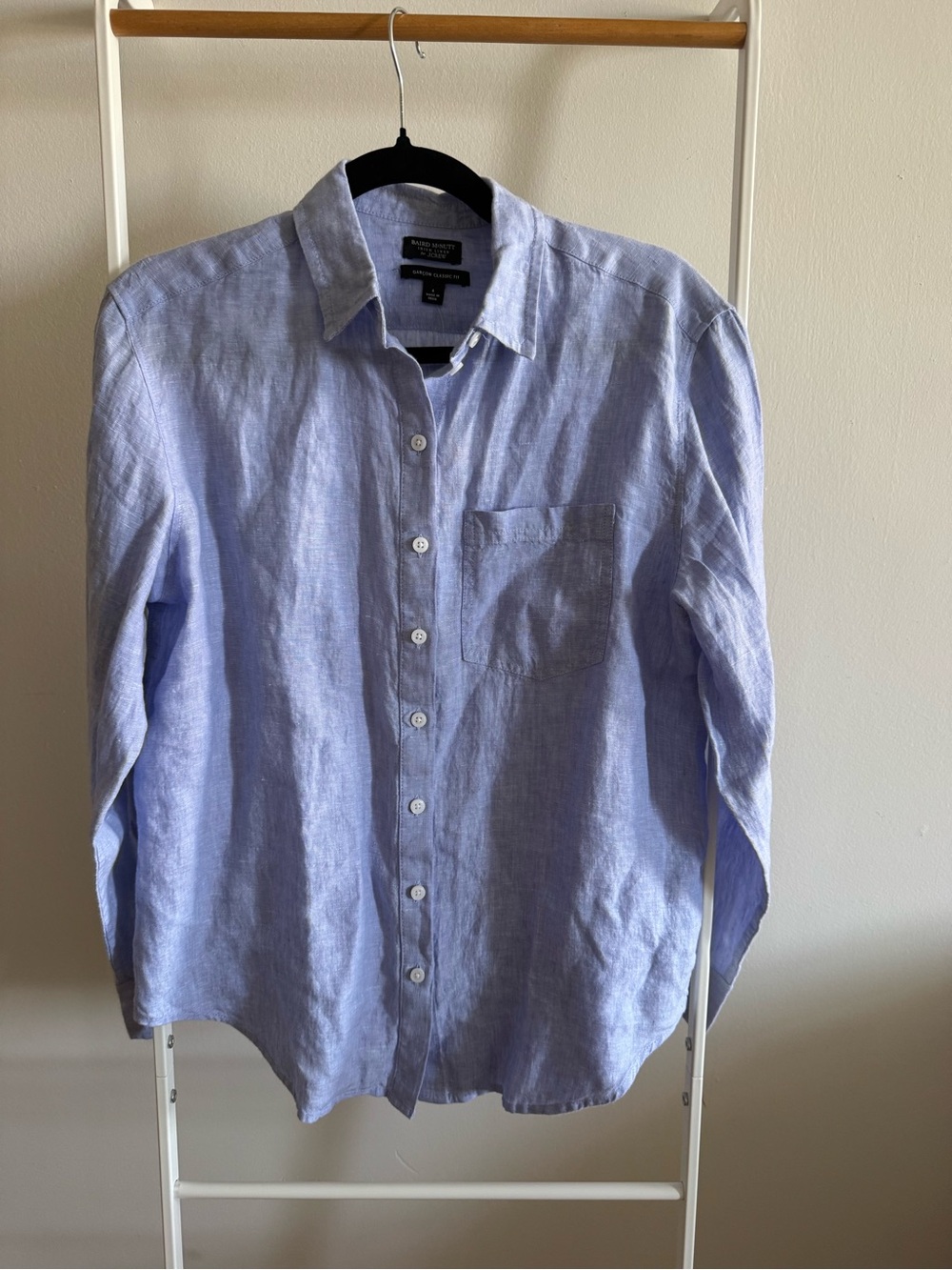 Jcrew Garçon classic button-up shirt in Baird McNutt Irish linen - French Blue - Picture 3 of 6